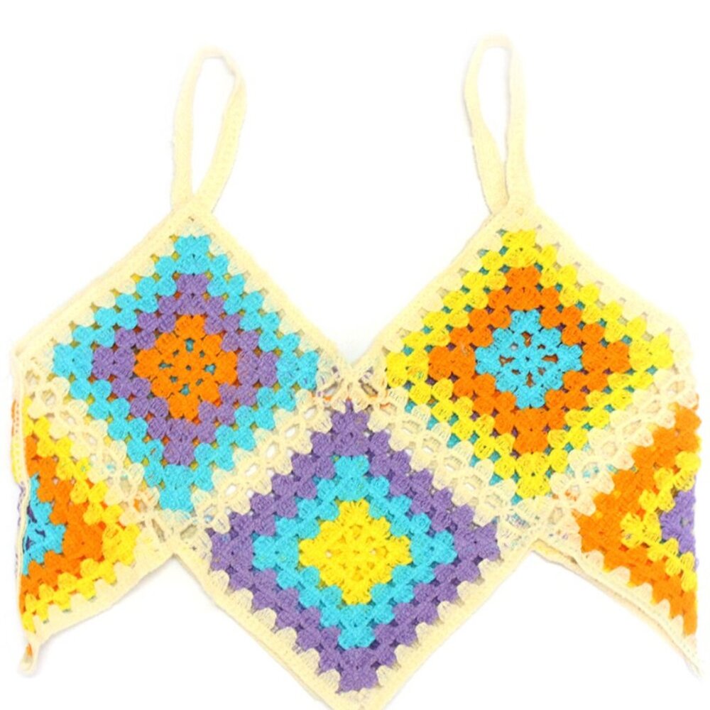 Crochet Diamond Design Crop Top